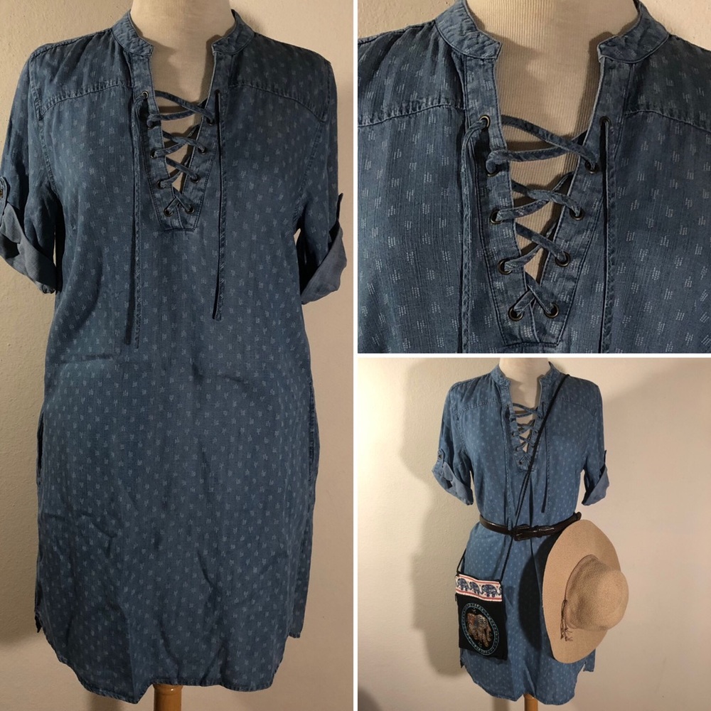 [Philosophy] Lace up tencel dress sz M NWT